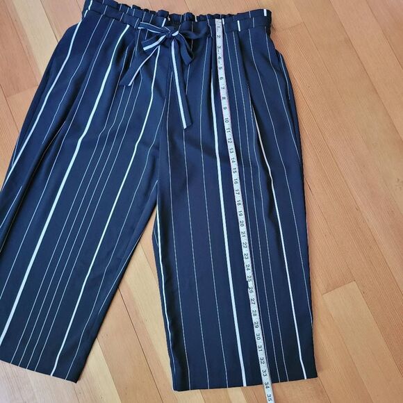 Worthington NWOT wide leg pants striped drawstring waist lightweight coastal - Picture 5 of 11